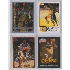 Kobe Bryant 4 Card Lot/Possible Rookies, Inserts, Chrome. Lakers